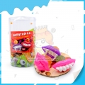 Bonbon multicolore en forme de dents, mélange de trois saveurs de fruits 