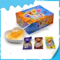 Nouvelle boîte design emballant une sucette à pied avec des bonbons pétillants 