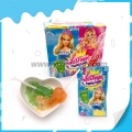 Sucette mains et pieds au goût de fruits avec bonbons pétillants 