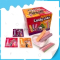 Bâtonnet de bonbons aux fruits amusants Loka CC avec bâtonnet de bonbons à pression 3 couleurs 