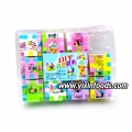 Jouets éducatifs de puzzle de dessin animé emballés dans une boîte, blocs de construction, jouets avec bonbons gélifiés 