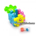 Jouets éducatifs de puzzle de dessin animé emballés dans une boîte, blocs de construction, jouets avec bonbons gélifiés 