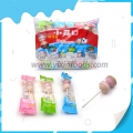 Emballage en sachet de sucettes dures au lait double de couleur mélangée 